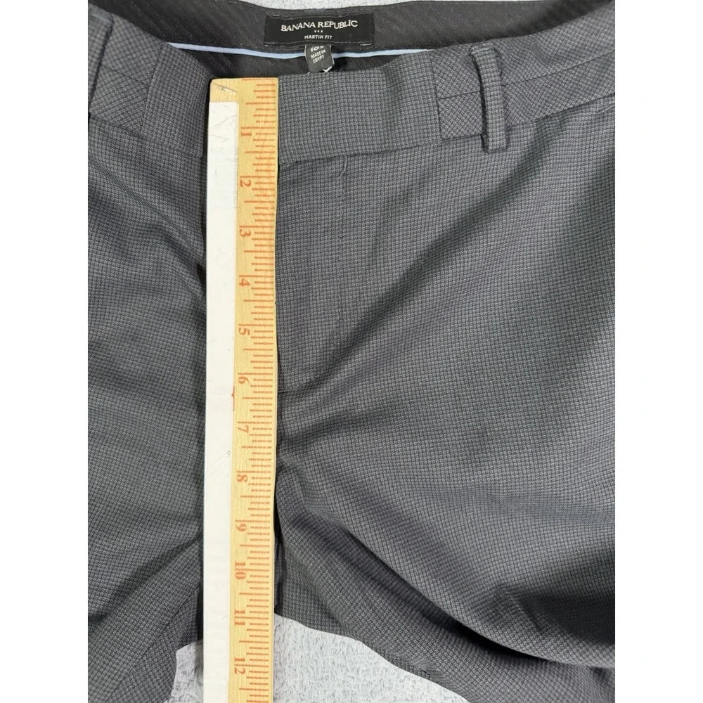 NWT Banana Republic Martin Fit Pants 10S Dark Gray Houndstooth Straight Leg Work